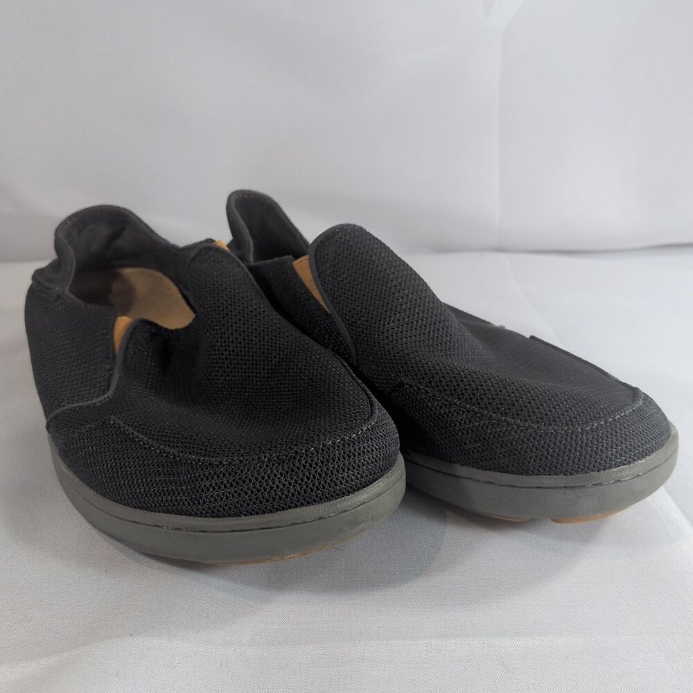 OluKai NoHea Mesh Men's 8.5 Slip On Loafer Shoes Shadow Grey Orange 10188-4242